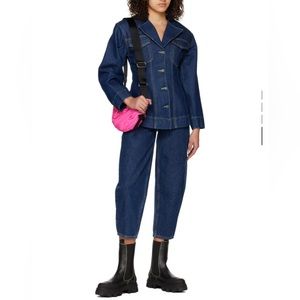 GANNI pink quilted crossbody bag